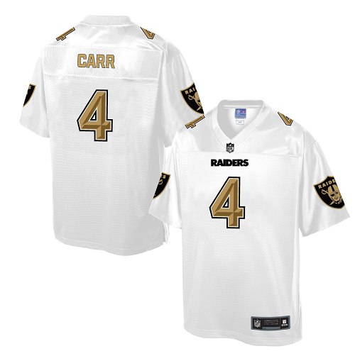 Men's Game Derek Carr Nike Jersey White - #4 Pro Line Fashion NFL Oakland Raiders